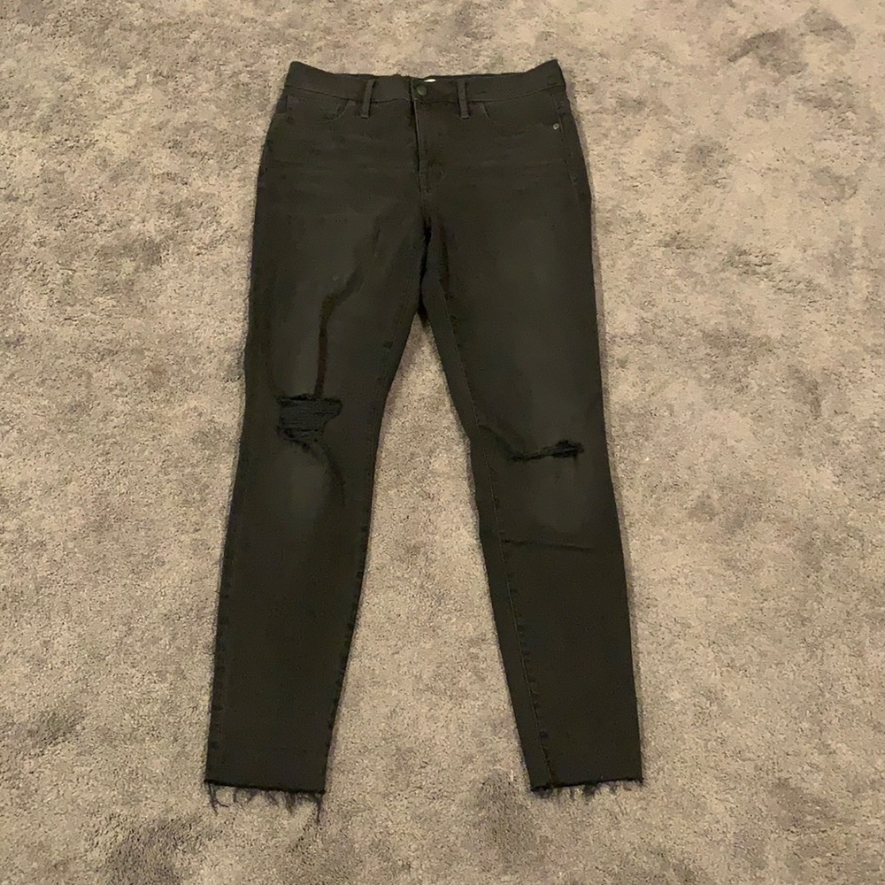 Madewell black distressed jeans!